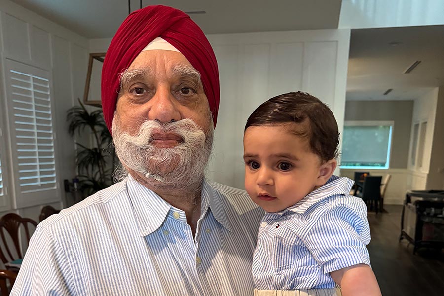 Surinder with grandson